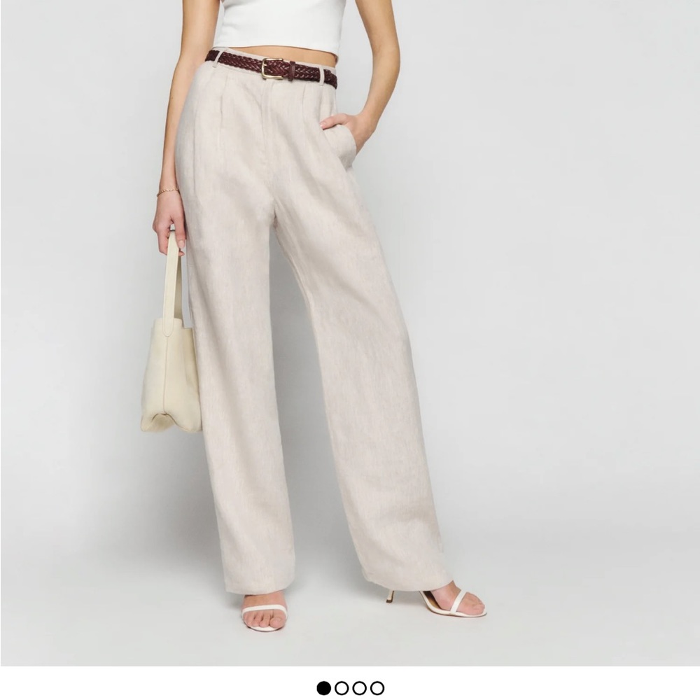Reformation Vesta Linen pant Oatmeal Size 6
